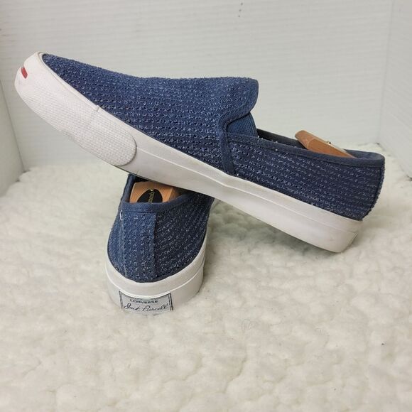 Converse Jack Purcell Womens Size 9.5  Sneaker Blue Slip On Side Elastic Insets - Picture 6 of 9